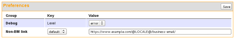 Business Mail user configuration